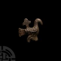 Viking Bronze Bird Brooch with Cross