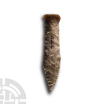 Large Stone Age Danish Type V Knapped Flint Dagger