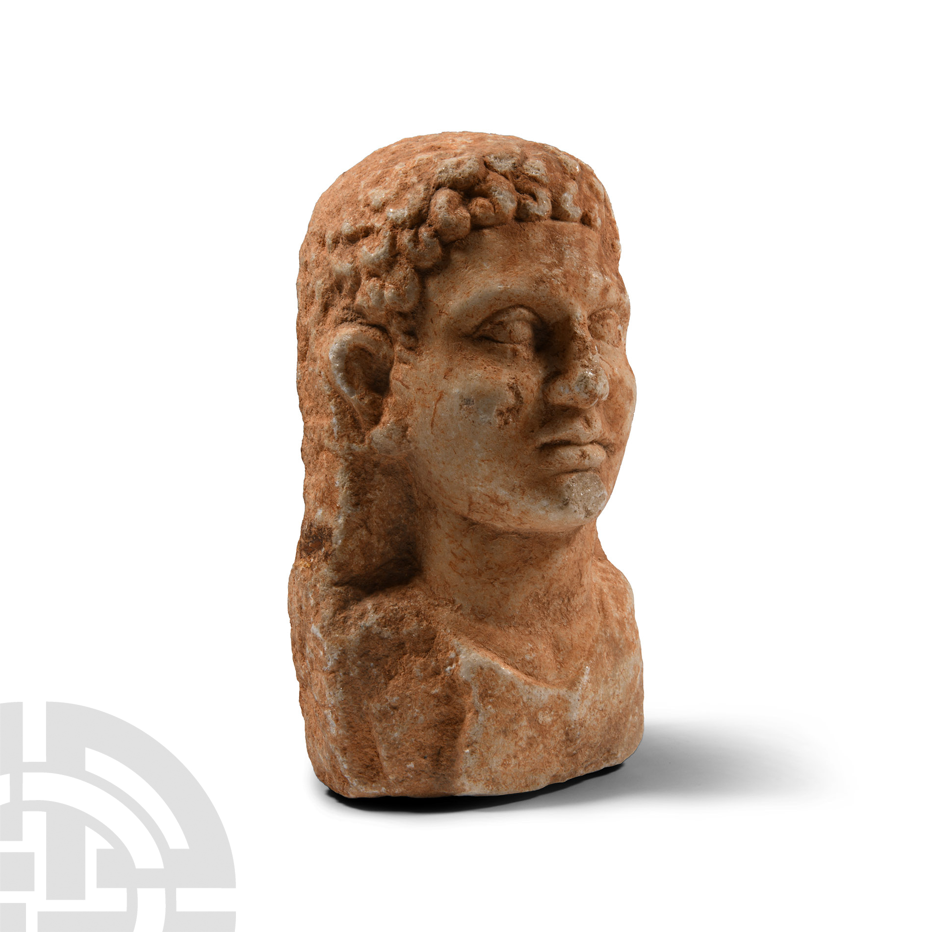 Roman Marble Bust of a Kouros - Image 3 of 3