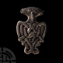 Viking Age Silver Facing Bird Pendant