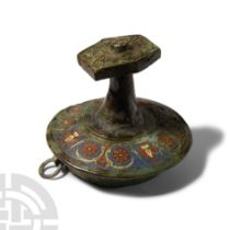 Roman Enamelled Bronze Vessel Lid