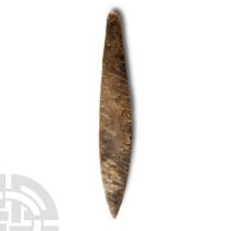 Large Stone Age Danish Knapped Flint Dagger