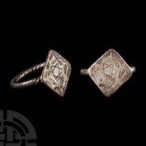 Late Medieval Silver Ring with Star of David