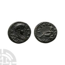 Ancient Roman Imperial Coins - Geta - Timbriada - River-God Reclining AE15