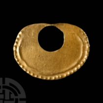 Large Western Asiatic Gold Lunar Pendant