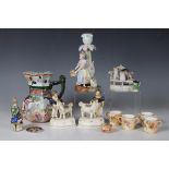 A small group of pottery and porcelain, English and Continental, 19th and 20th century, including