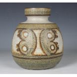 A Soholm stoneware Danish pottery studio vase, 1970s, the bulbous body designed by Paul Brandborg