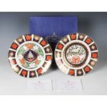 Two Royal Crown Derby limited edition Christmas plates, the first dated 1991 and No. 23 of 1500, the