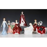 Five Royal Doulton figures, comprising Diana Princess of Wales, HN5061, Ninette, HN3417, Ann,