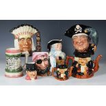 Two Royal Doulton character jugs, comprising Long John Silver, D6335, and North American Indian,