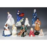 Ten Royal Doulton figures, comprising May, HN2746, Masque, HN2554, Ballet Shoes, HN3434, This Little