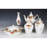 A mixed group of Royal Albert Old Country Roses pattern tablewares and decorative items, including a