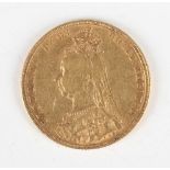 A Victoria Jubilee Head sovereign 1889, with a case.Buyer’s Premium 29.4% (including VAT @ 20%) of