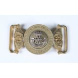 A Victorian Duke of Cornwall's Light Infantry officer's waistbelt buckle with applied silver metal