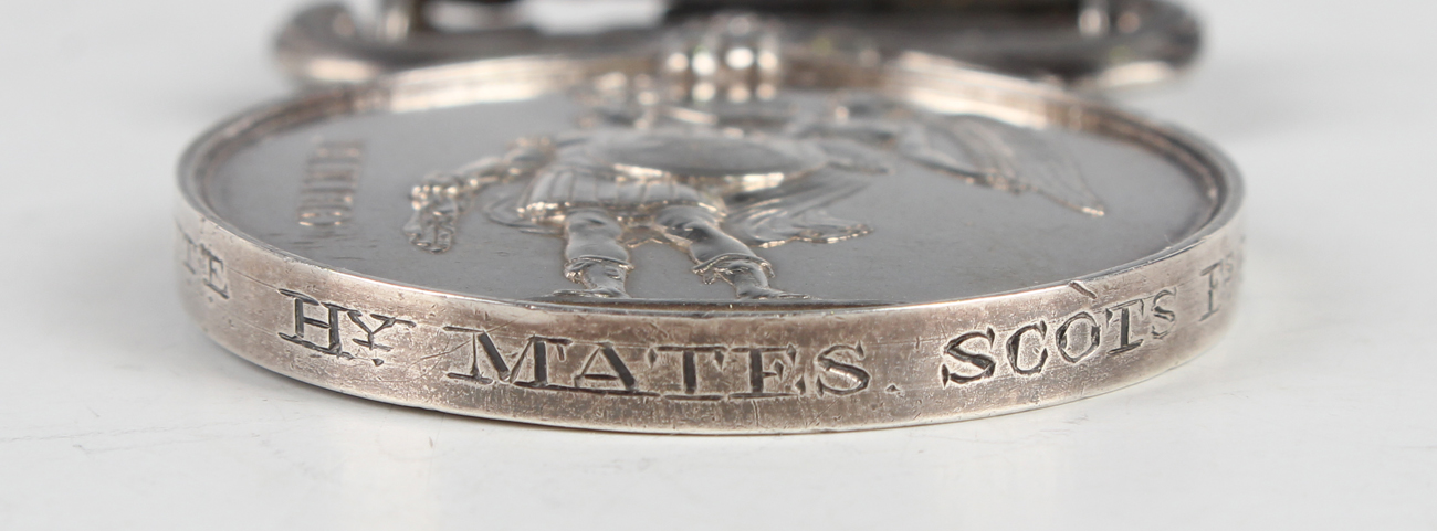 A Crimea Medal with bar 'Alma', with engraved naming 'Pvte Hy Mates. Scots Fs Gds'.Buyer’s Premium - Image 3 of 4