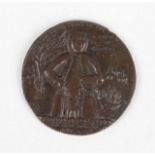 A copper medallion commemorating the Capture of Fort Chagre by Admiral Vernon 1740, obverse with