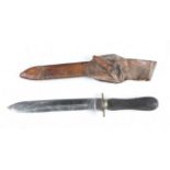 A Victorian Bowie-style knife by Thornhill, London, with shaped swollen single-edged blade with