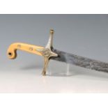 A 19th century 1831 pattern general officer's mameluke sabre with single-edged blade with clipped