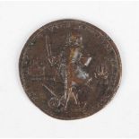 A copper medallion commemorating the proposed attack on Havana by Admiral Vernon 1741, obverse