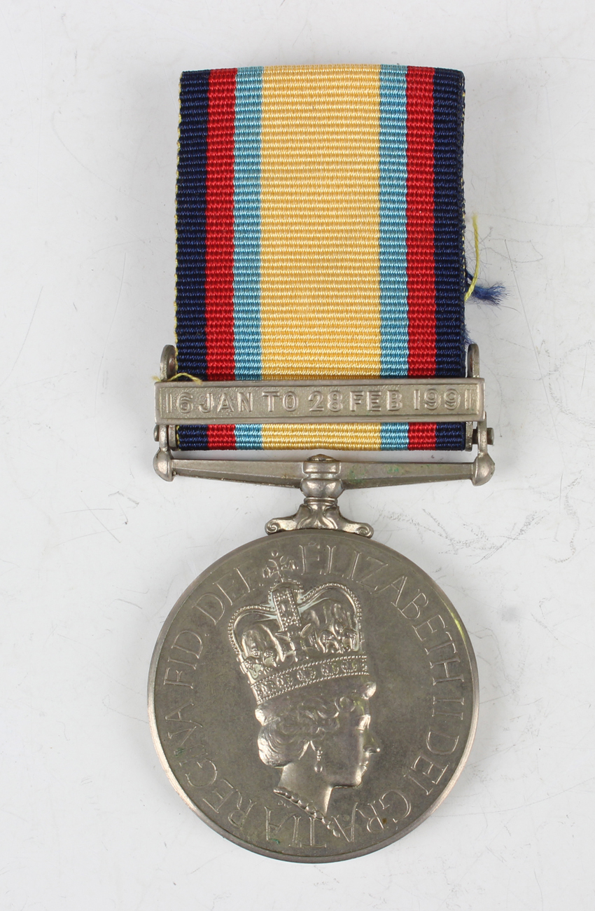 A Gulf War Medal 1990-91 to '24818747 L Cpl A P Dudley RMP' (minor file mark to rim after naming), a - Image 6 of 6
