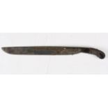 An 18th/19th century Sri Lankan piha kaetta knife with single-edged damascened blade, blade length