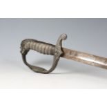 An early 19th century Scottish officer's dress sword by Hebbert & Co, London, with curved single-