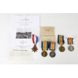Five First World War period medals, comprising 1914-18 British War Medal and 1914-19 Victory Medal