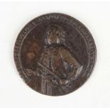 A copper medallion commemorating the Capture of Porto Bello by Admiral Vernon 1739, obverse with