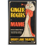 Theatre Royal (publisher) - 'Ginger Rogers in Mame, Drury Lane Theatre', screenprint with colour