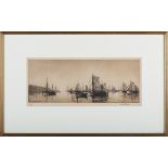 Arthur Briscoe - 'Brixham Trawlers', monochrome etching circa 1929, signed and editioned 6/75 in