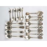 A harlequin part canteen of silver Fiddle pattern cutlery, comprising eight table forks and six