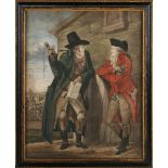 After Robert Dighton - Two Gentleman at the Horse Race, 18th century mezzotint, published by