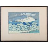 Philip Gregory Needell - 'Corfe', woodcut in colours, signed, titled and dated 1924 in pencil, 24.