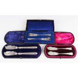 A pair of Edwardian silver buffet forks, Sheffield 1901 by James Dixon & Sons Ltd, cased, together