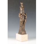 Gualberto Rocchi - a South African brown patinated bronze sculpture depicting a stylized female