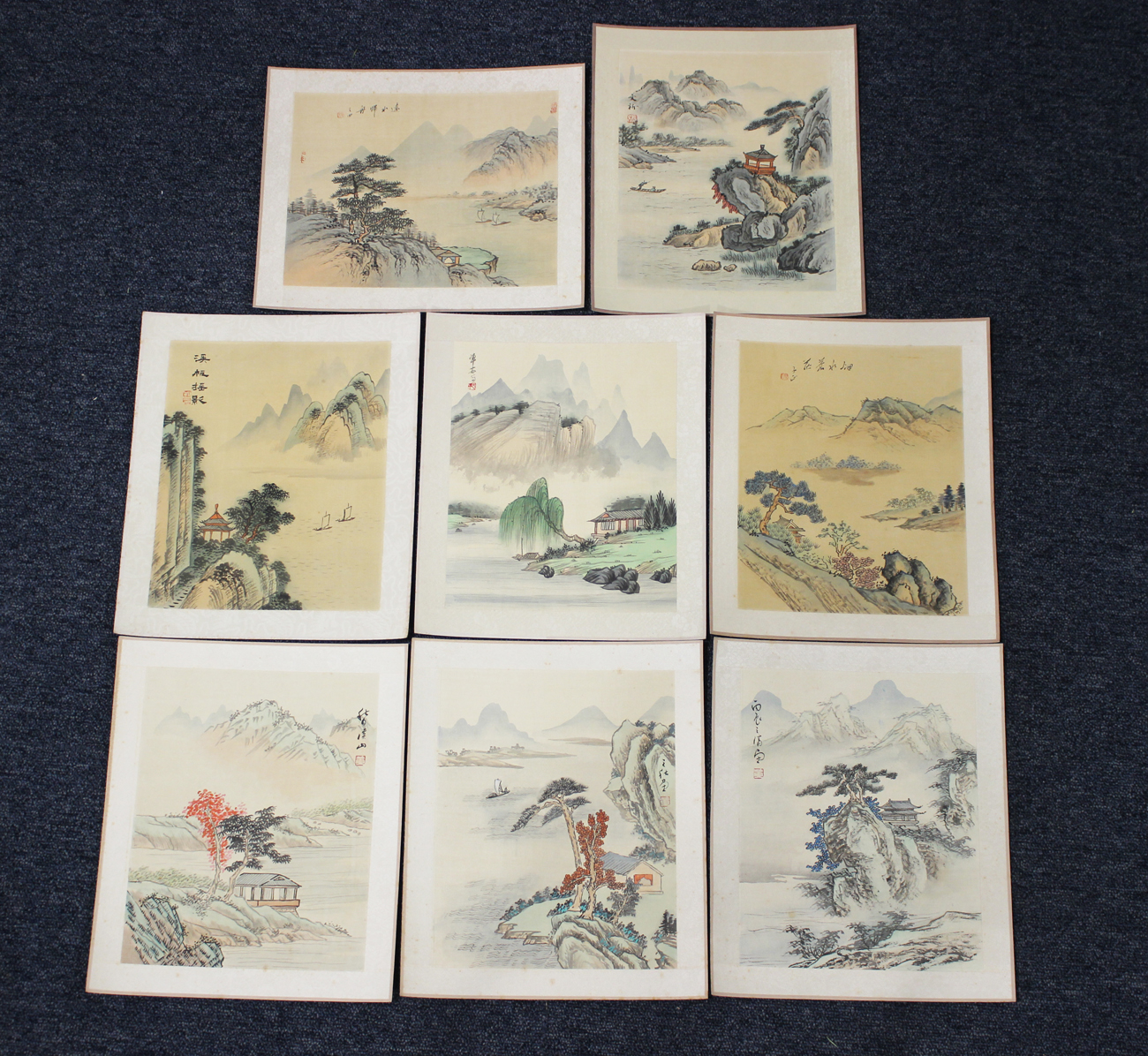 A collection of forty Chinese watercolour paintings, mid to late 20th century, depicting landscape - Image 2 of 4