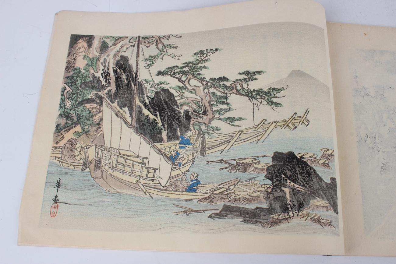 A Chinese watercolour painting on silk, 20th century, depicting figures on horseback in a winter - Image 32 of 49