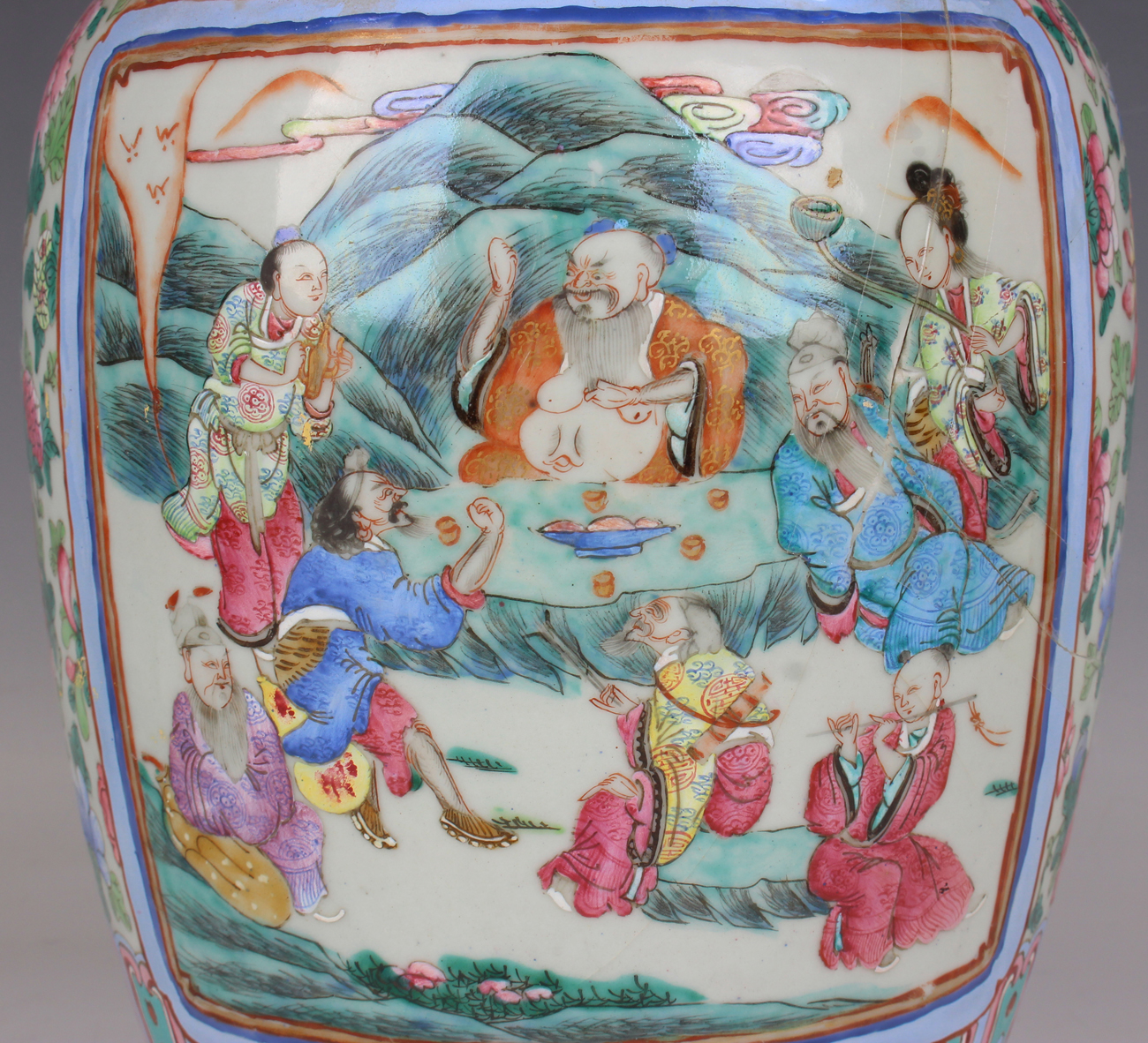 A Chinese famille rose porcelain vase, mid-19th century, the shouldered ovoid body and flared neck - Image 16 of 19