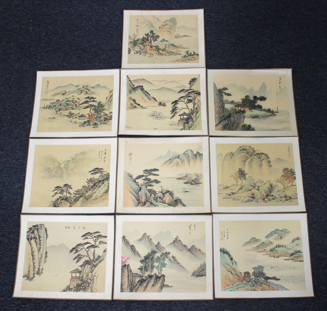 A collection of forty Chinese watercolour paintings, mid to late 20th century, depicting landscape - Image 4 of 4