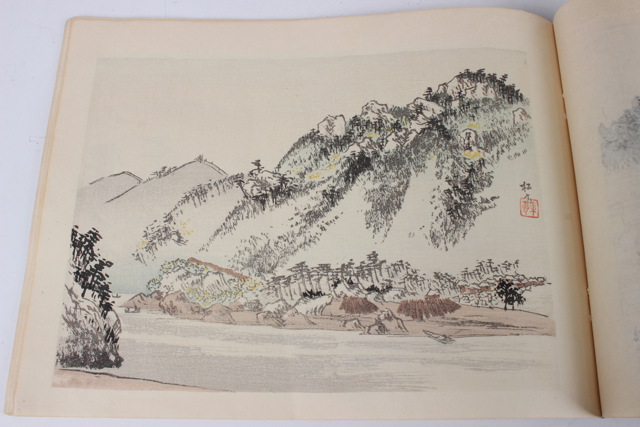 A Chinese watercolour painting on silk, 20th century, depicting figures on horseback in a winter - Image 23 of 49