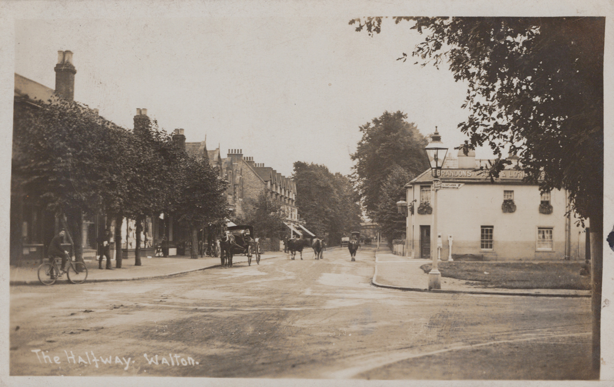 An album containing 39 postcards of Walton-on-Thames, including photographic postcards titled 'New - Image 8 of 8