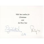 AUTOGRAPHS, QUEEN ELIZABETH II & PRINCE PHILIP. A group of 3 Christmas cards signed in ink, probably