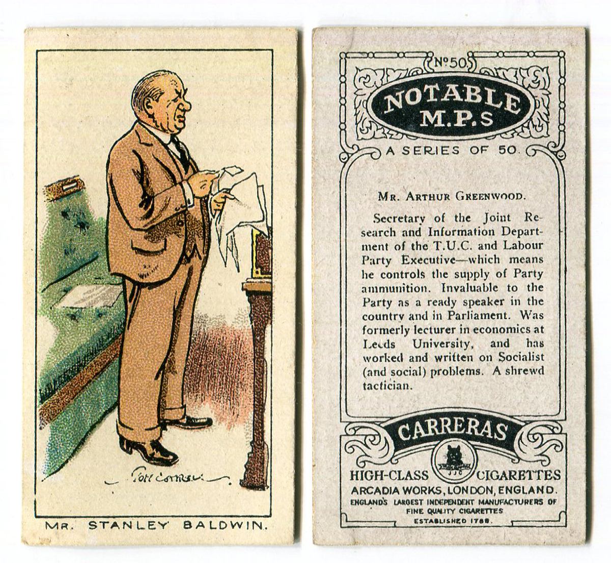 A collection of cigarette and trade cards in twenty-three albums, including a set of 50 Carreras '