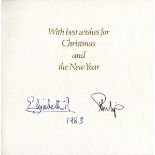 AUTOGRAPHS, QUEEN ELIZABETH II & PRINCE PHILIP. A group of 3 Christmas cards signed in ink, probably