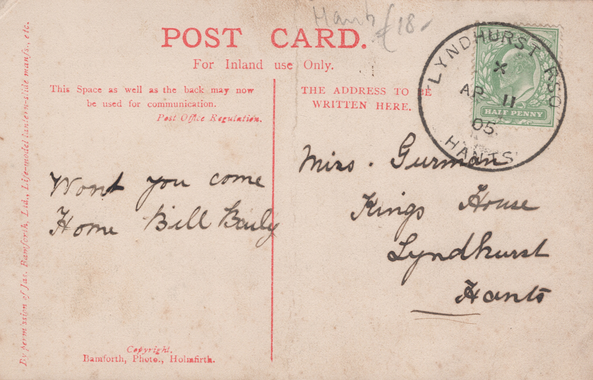 A collection of approximately 245 postcards, all British and collected for their postal history