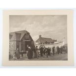 PHOTOGRAPH. A mounted carbon print photograph titled 'St Annes Lifeboat, Laura Janet, and Crew' by