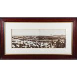 PHOTOGRAPHS. A conjoined panoramic photograph of the Delhi Durbar, 20cm x 57cm, within a stained