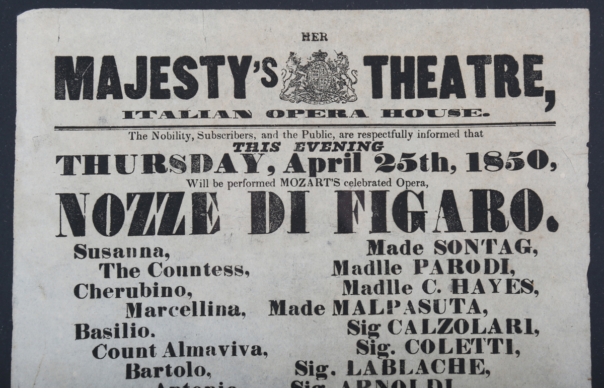 OPERA MUSIC. A Victorian playbill for Her Majesty's Theatre, Italian Opera House, London, dated - Image 4 of 4