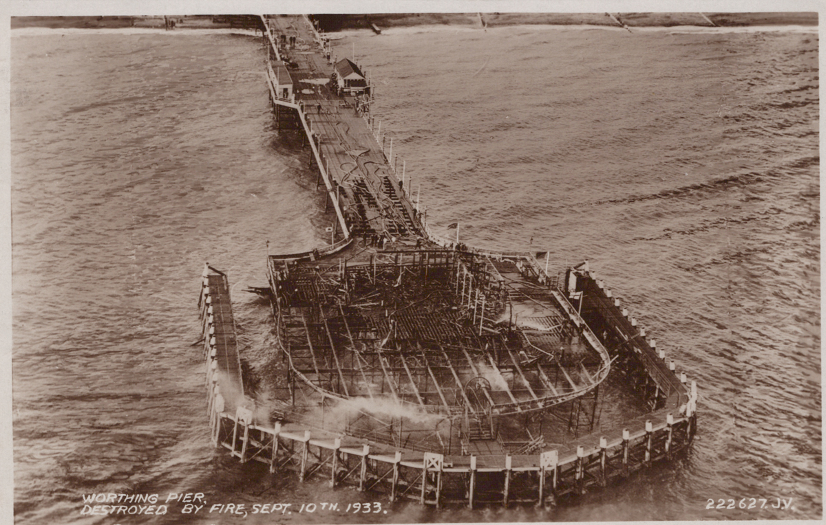 A collection of 22 postcards of disasters and extreme weather in Worthing, West Sussex, including - Image 8 of 28