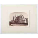 PHOTOGRAPHS. A mounted albumen-print photograph showing the construction of Arundel Cathedral